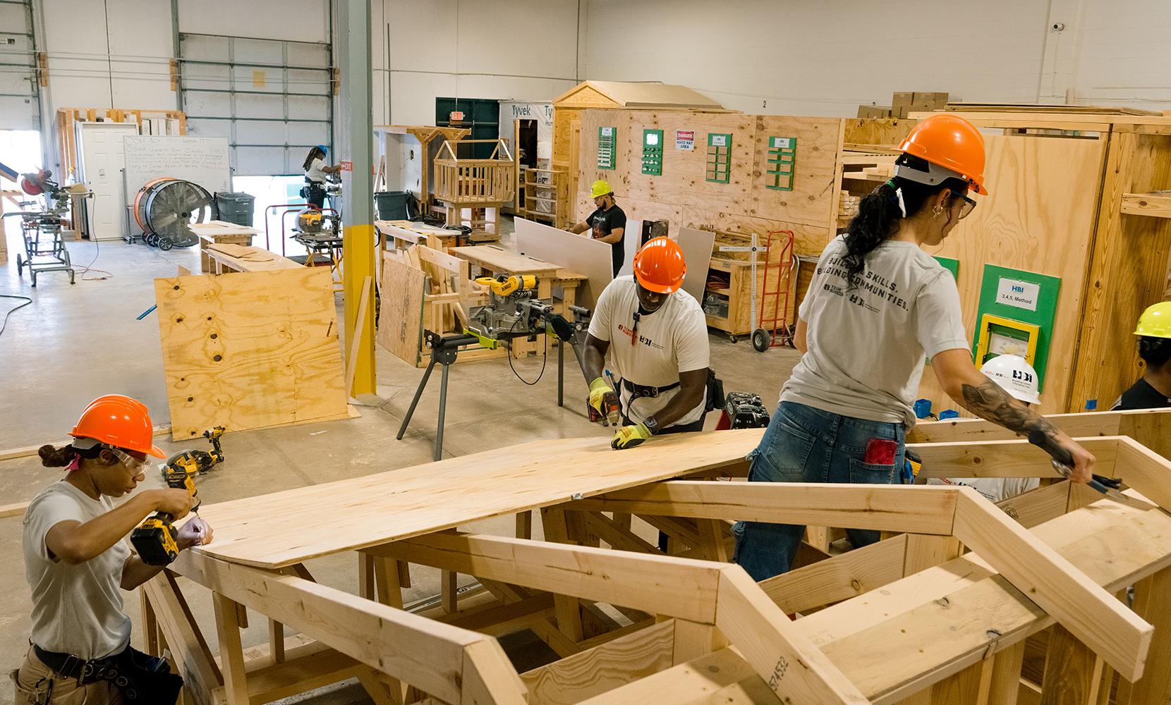 Path to Pro students working on building